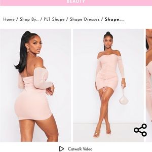Pretty little thing shape pink dress